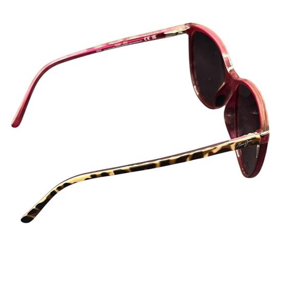 Maui Jim Polarized Ocean Cat Eye Sunglasses in Tortoise Raspberry MJ0723S-002 - Picture 4 of 9